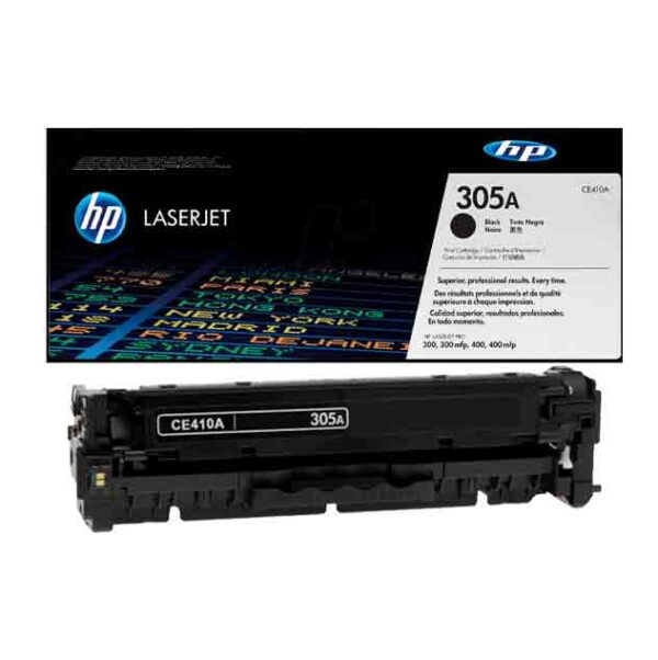 HP 305A Black Original LaserJet Toner Cartridge (CE410A)