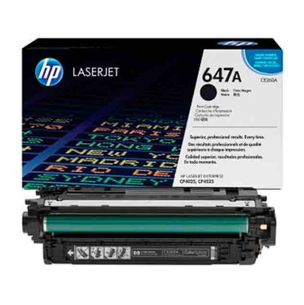 HP 647A Black Original LaserJet Toner Cartridge (CE260A)