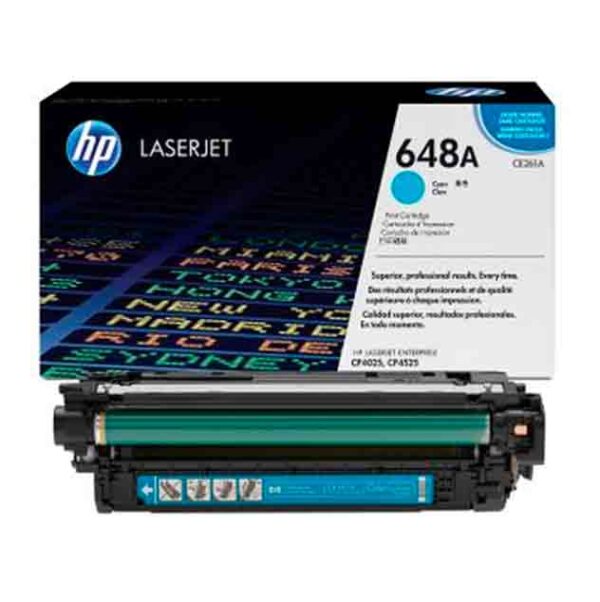 HP 648A Cyan Original LaserJet Toner Cartridge (CE261A)