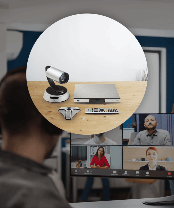 High-definition room system for Video Conferencing Solutions UAE in a corporate boardroom