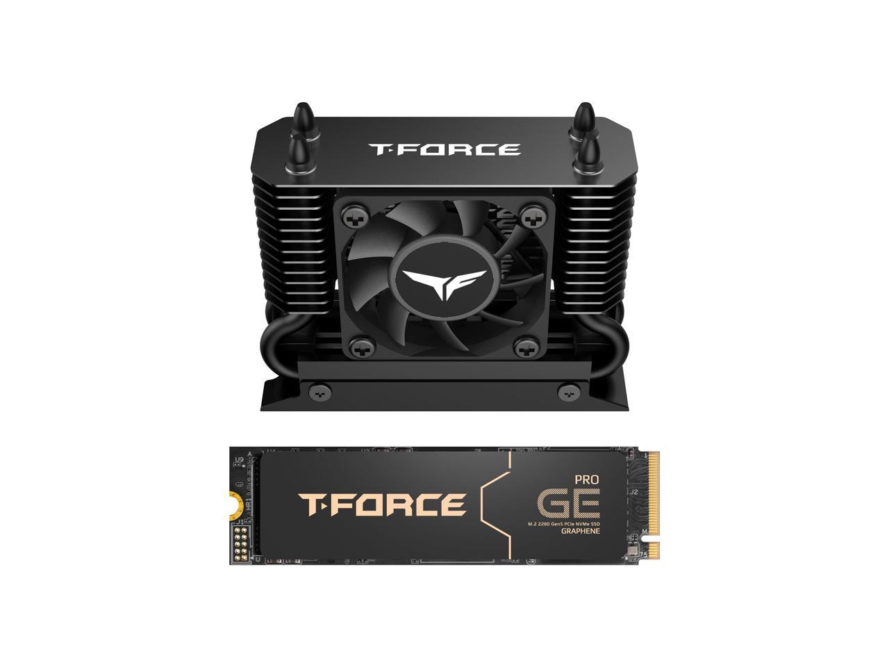 Team Group T-FORCE GE PRO M.2 2280 2TB PCIe Gen 5.0x4 with NVMe 2.0 3D NAND Internal Solid State Drive (SSD) with AirFlow I