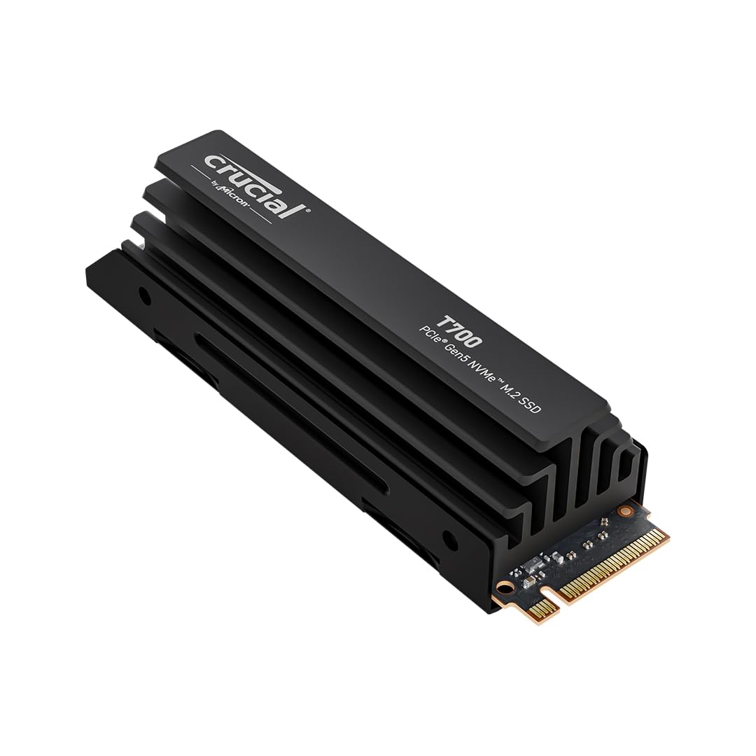 Crucial T700 2TB PCIe Gen5 NVMe M.2 SSD with heatsink