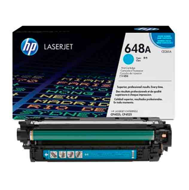 HP 648A Cyan Original LaserJet Toner Cartridge (CE261A)