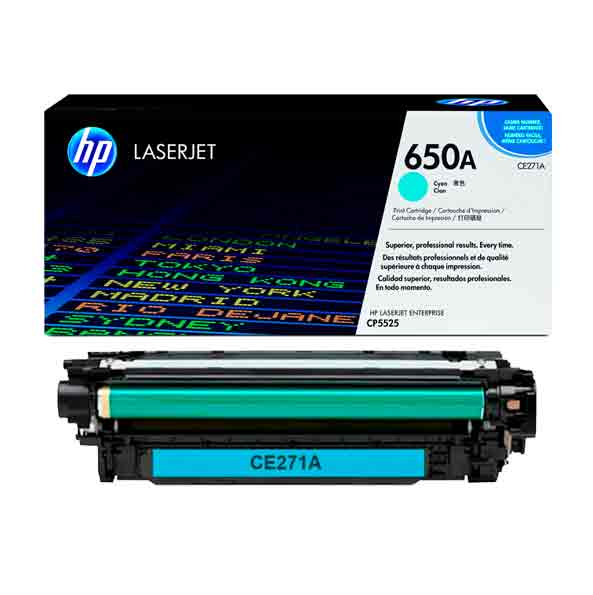 HP 650A Cyan Original LaserJet Toner Cartridge (CE271A)