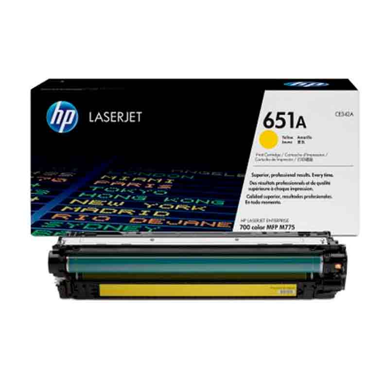 HP 651A Yellow LaserJet Toner Cartridge (CE342A)