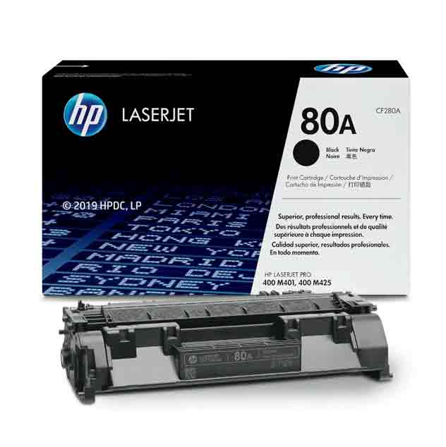 HP 80A Black Original LaserJet Toner Cartridge (CF280A)
