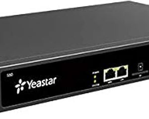 Yeastar S50: Supports 50 users, 25 concurrent calls, 50 VoIP trunks, and features 4 onboard module slots supporting up to 8 FXS/FXO/BRI ports or 4 GSM/3G/4G channels in a 1U rackmount chassis.