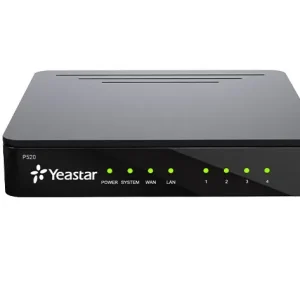 Yeastar P520: Supports 20 users, 10 concurrent calls, 50 VoIP trunks, and includes expansion slots for up to 4 FXS/FXO ports, 4 BRI ports, or 1 GSM/3G/4G channel alongside advanced P-Series software features.