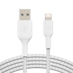 Belkin Boostcharge Usb-A Braided Cable With Lightning Connector, 2M (White)