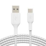 Belkin Boostcharge Usb-A To Usb-C Braided Cable, 1M, (White)