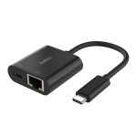 Belkin Usb-C To Ethernet Adapter With Power Delivery Up To 100W (Black)