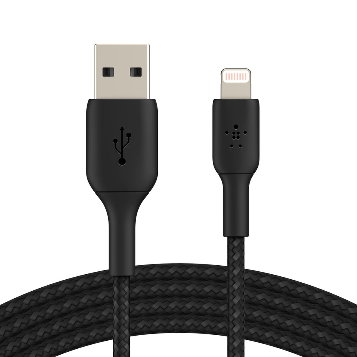 f64c119264bb183_CAA002BT0M-BLK_BoostCharge_USB-A_to_LtgCable_Gallery_Shot_03_WEB.jpg Belkin Boostcharge Usb-A Braided Cable With Lightning Connector, 1M (Black)