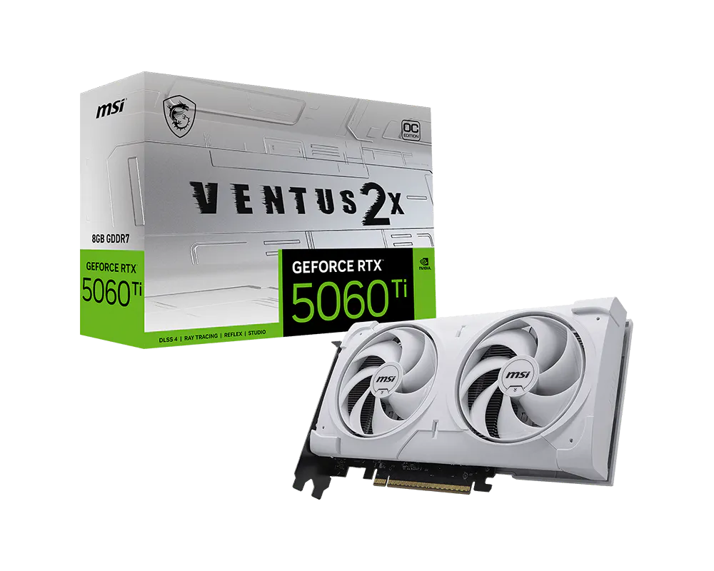 product_1749805961f0788ec1bd60d55ff922415f55b6c2ff.webp MSI GeForce RTX 5060 Ti 8G Ventus 2X OC White Plus Graphics Card
